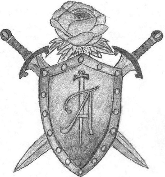Малюнки щитів і мечів для срісовкі