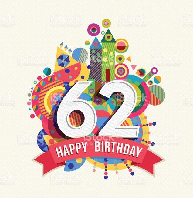 Happy Birthday 60 years. Открытки 62 года