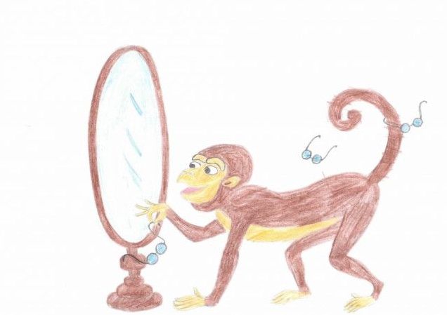 Малюнки до байки «Мавпа та окуляри» олівцем