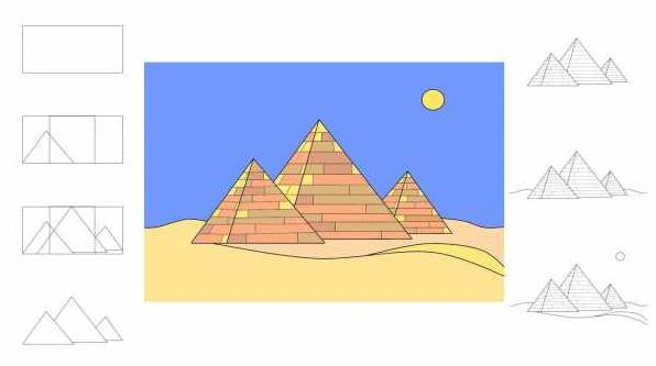 Малюнки піраміди олівцем