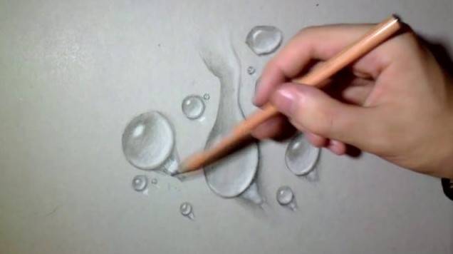 Малюнок краплі води олівцем