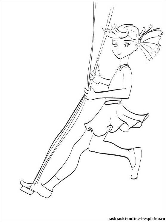 Малюнок олівцем дівчинка на гойдалки
