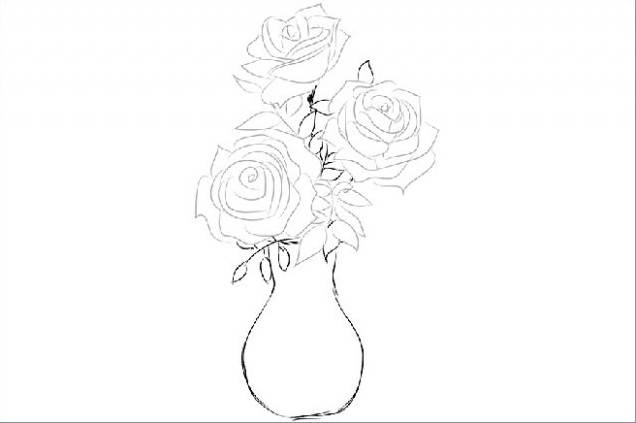 Малюнки для змалювання букет троянд