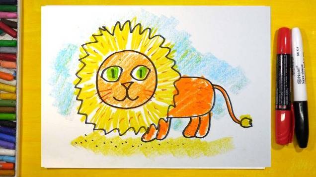 Малюнки олівцем для дітей лев