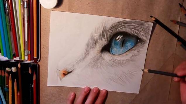 Малюнки олівцем очі кішки