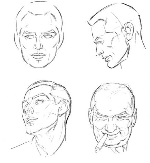 Малюнок чоловічого обличчя олівцем