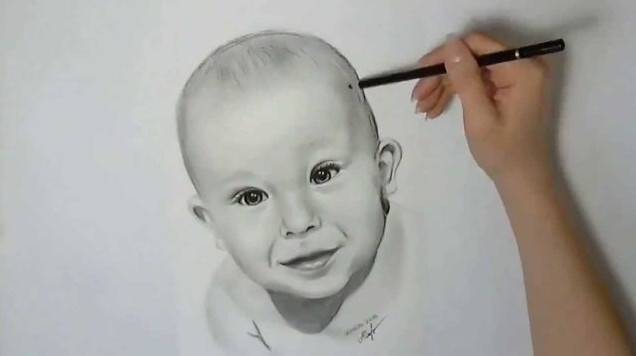 Малюнок олівцем обличчя дитини