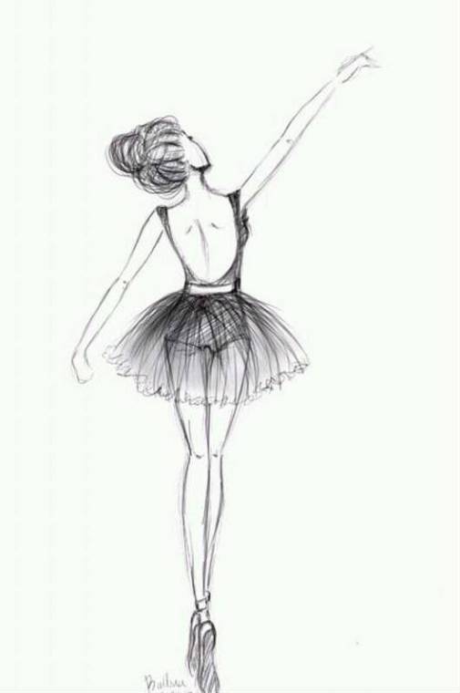 Малюнки балерини в танці олівцем